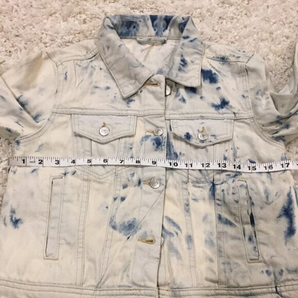 Free People Rumors Tie Dye Relaxed Fit Off White Denim Jacket Size XS - Picture 7 of 14
